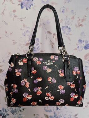 COACH MINI CHRISTIE CARRY ALL IN SMALL WILDFLOWER PRINT COATED CANVAS